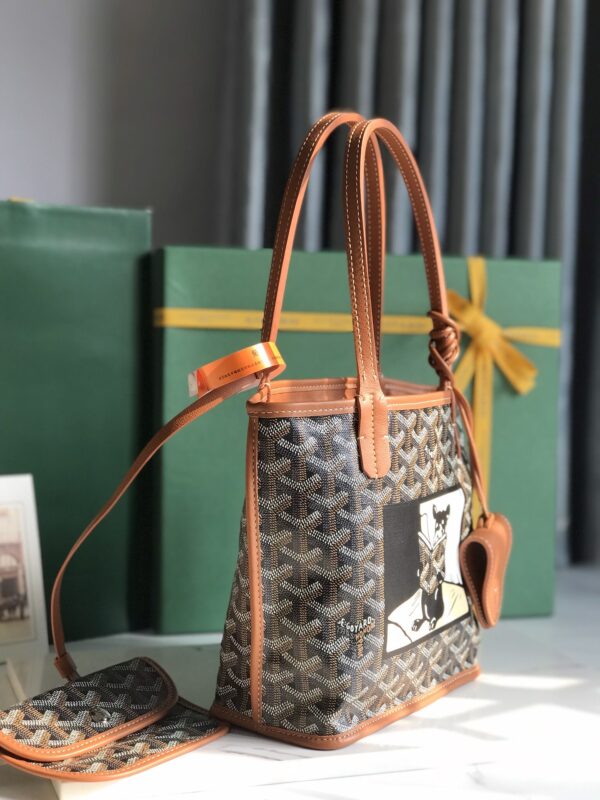 Goyard Anjou Mini Special Painted Style Handbag - Brown - Image 2