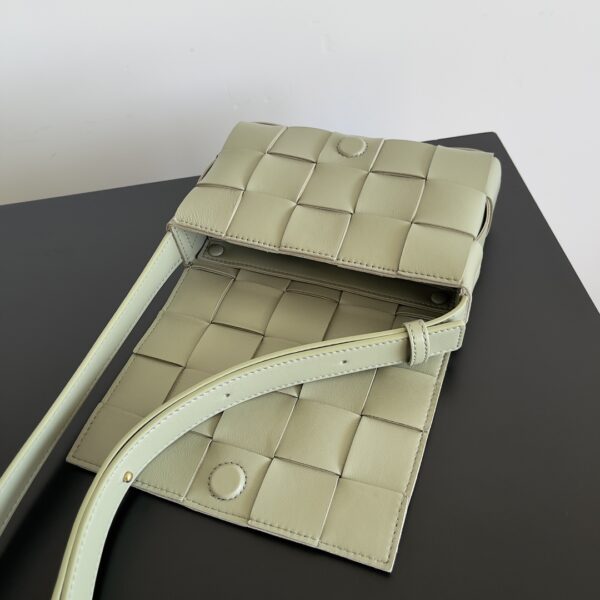 Bottega Veneta Sheepskin Grid Cassette Mini Handbag - Off White - Image 2